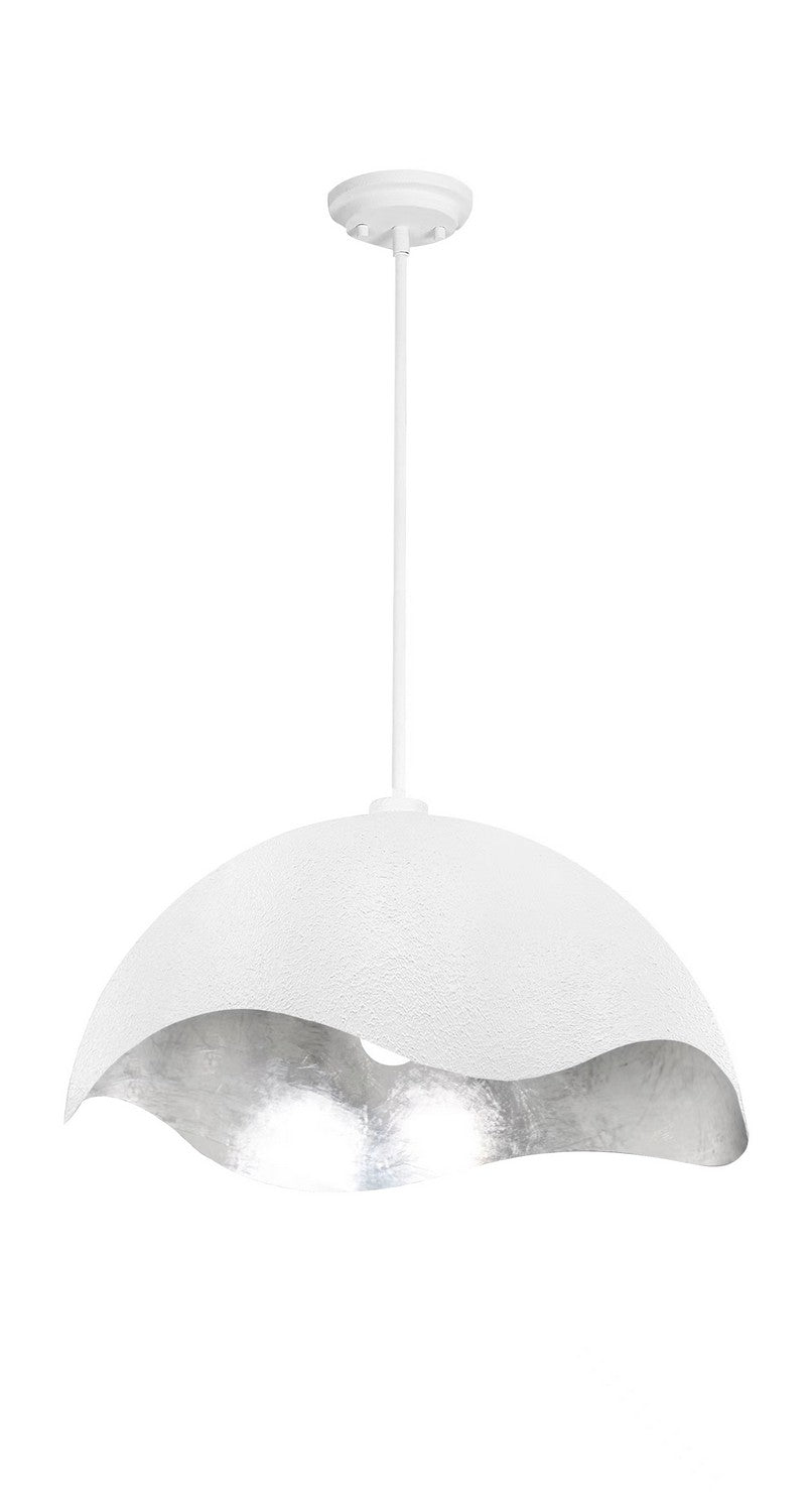 George Kovacs - P1915-736 - One Light Pendant - Eclos - Textured White W/Silver Leaf