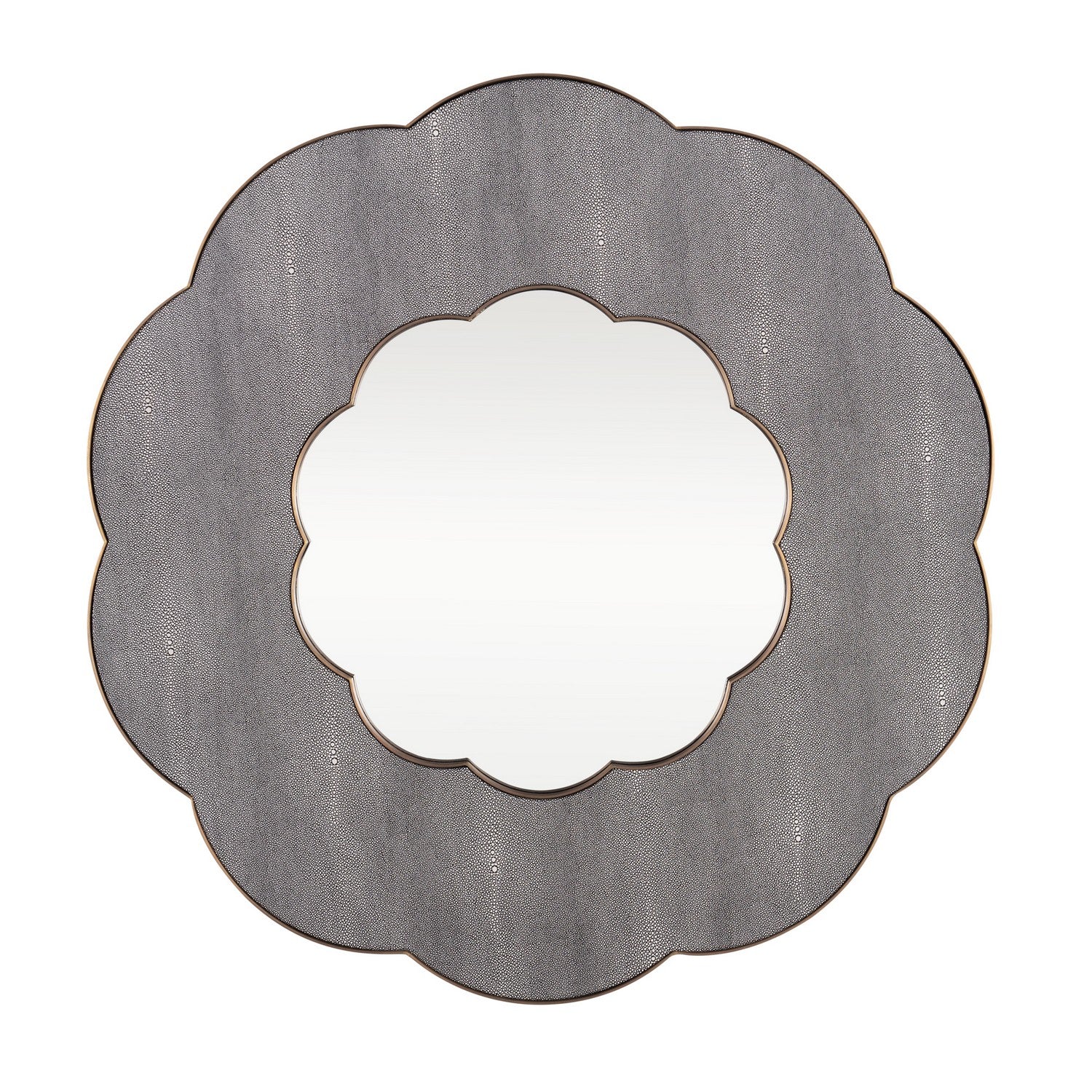 Varaluz - 453MI36A - Wall Mirror - Scallop - Gray Shagreen/Weathered Brass