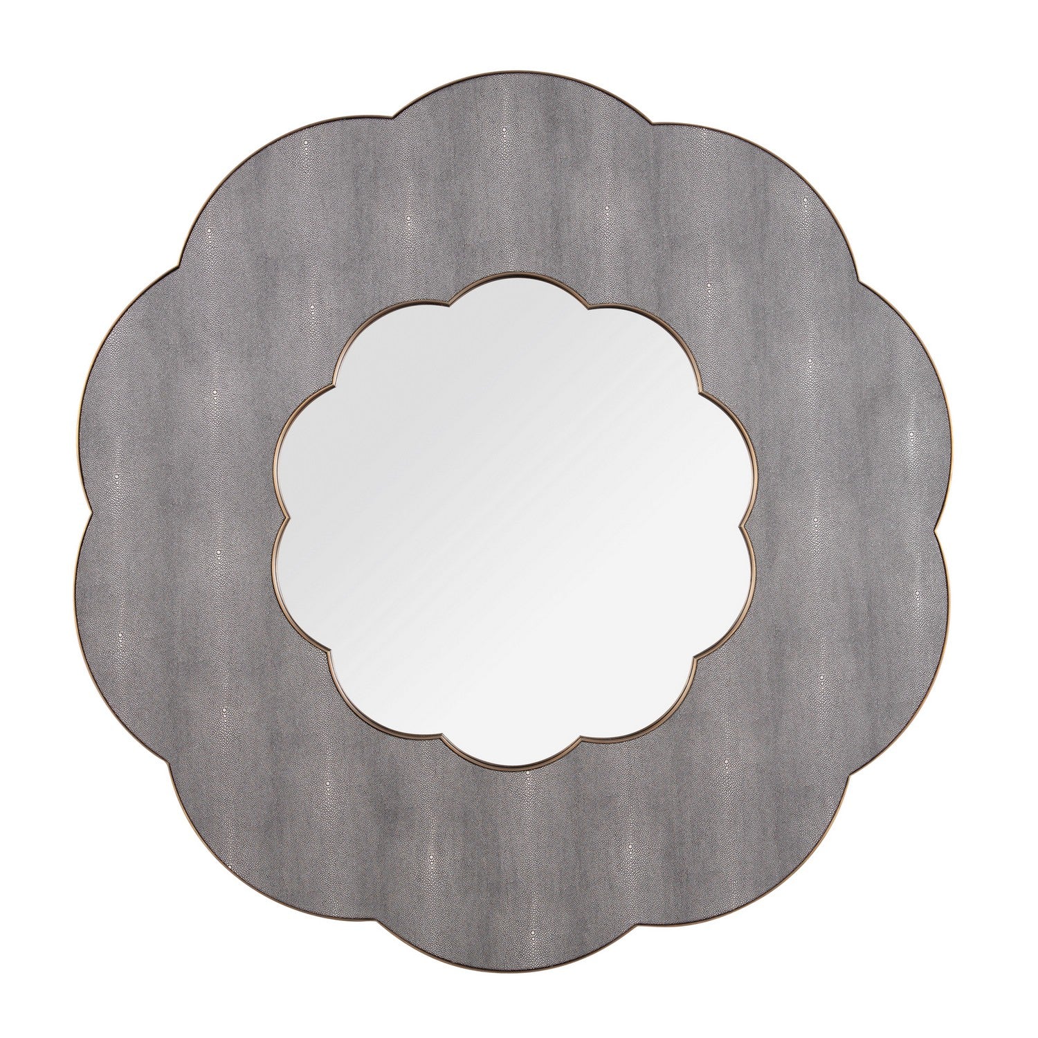 Varaluz - 453MI54A - Wall Mirror - Scallop - Gray Shagreen/Weathered Brass