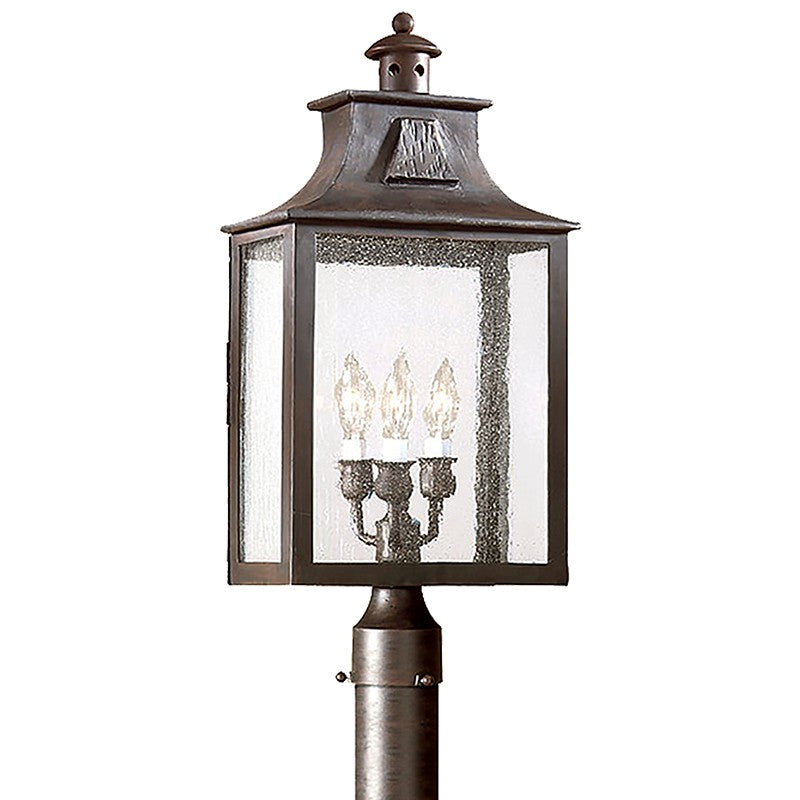 Troy Lighting - P9006-SFB - Three Light Post Lantern - Newton - Soft Off Black