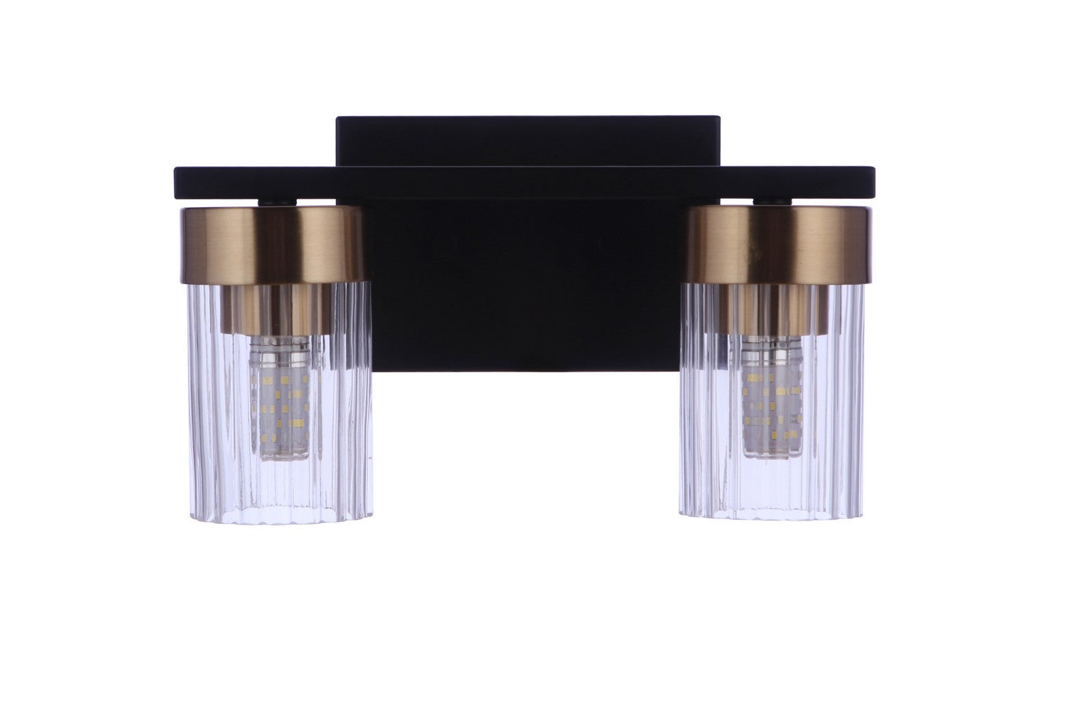 Craftmade - 11811FBSB2 - Bond Street Two Light Vanity in Flat Black/Satin Brass Finish - Bond Street