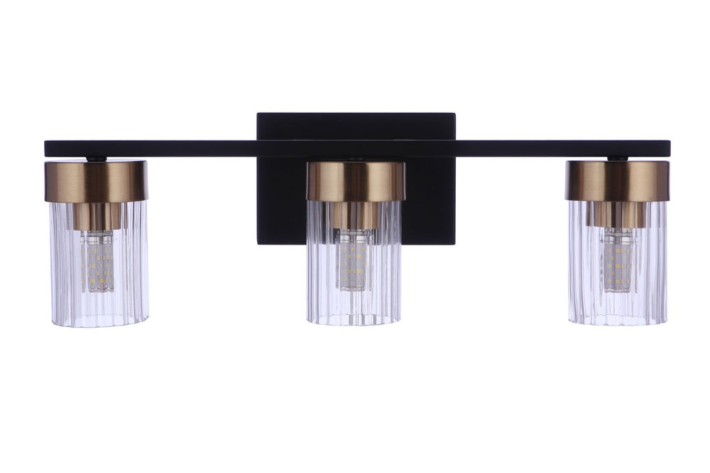 Craftmade - 11819FBSB3 - Bond Street Three Light Vanity in Flat Black/Satin Brass Finish - Bond Street