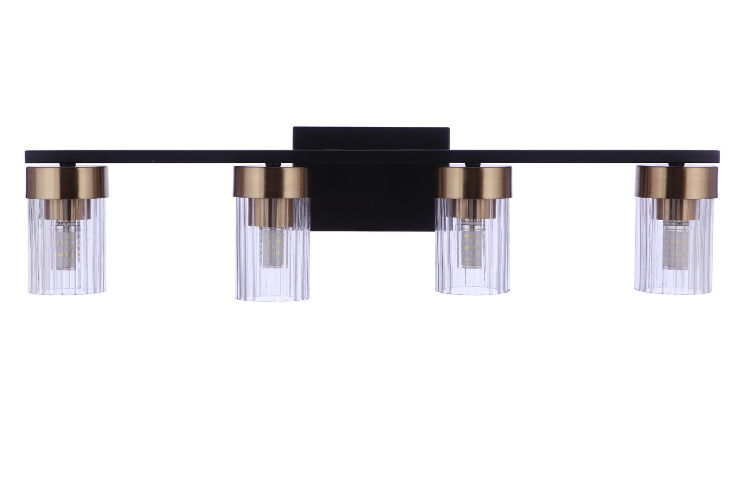 Craftmade - 11827FBSB4 - Bond Street Four Light Vanity in Flat Black/Satin Brass Finish - Bond Street