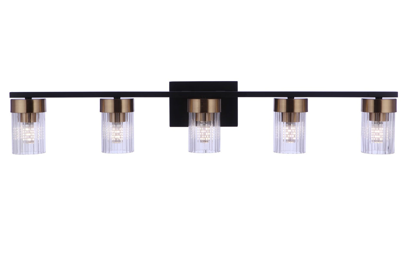 Craftmade - 11835FBSB5 - Bond Street Five Light Vanity in Flat Black/Satin Brass Finish - Bond Street