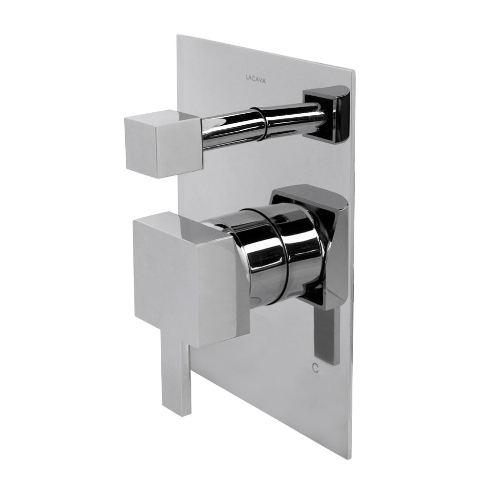 TRIM ONLY - Built-in pressure balancing mixer with 2-way diverter, lever handle and squared backplate. Water flow rate: 4.67 gpm at 60 psi. - Maison&Co.