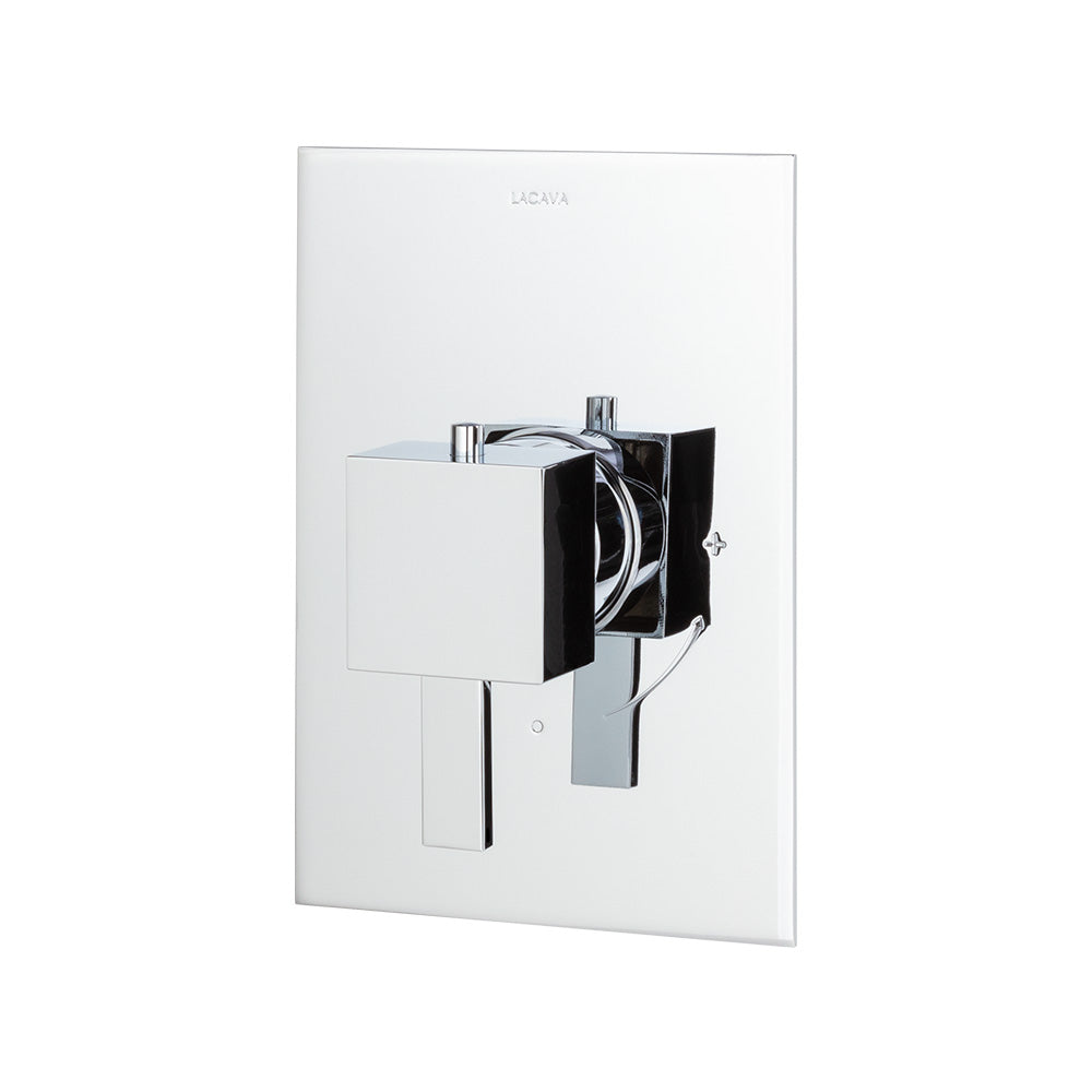 TRIM ONLY - Built-in thermostatic valve with single handle and rectangular backplate. Water flow rate: 10.5 gpm at 43.5 psi. - Maison&Co.