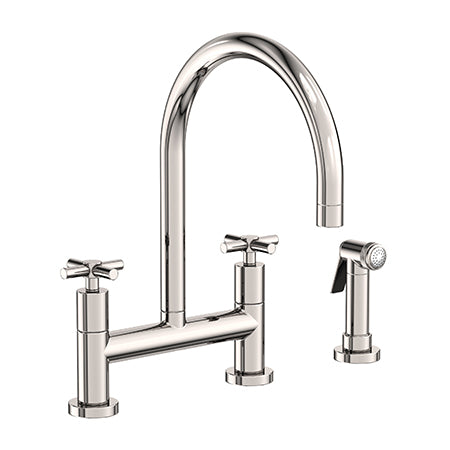 Kitchen Bridge Faucet With Side Spray in Multiple Finishes