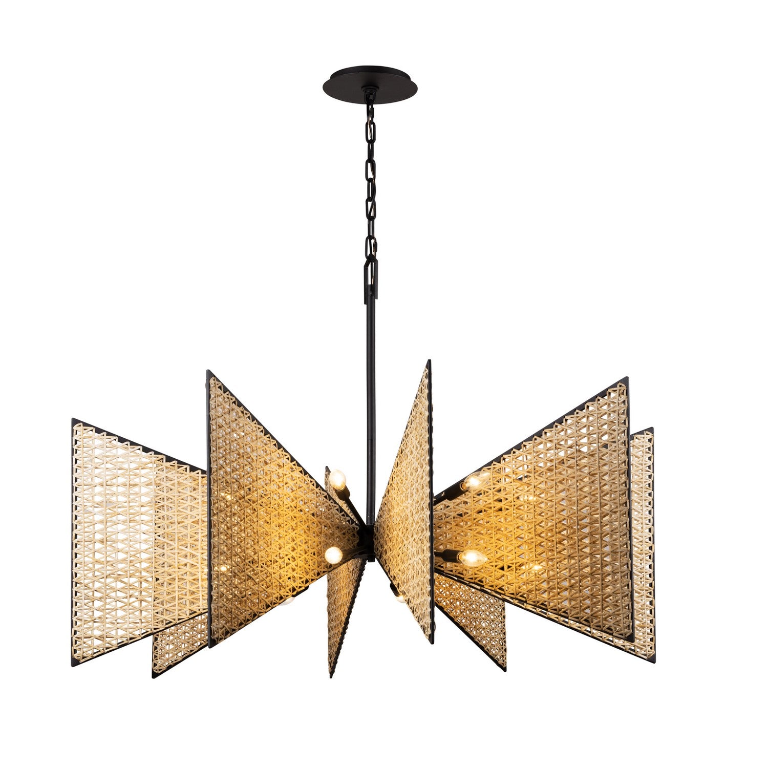 Varaluz - 379C16MBS - 16 Light Chandelier - Machina - Matte Black/Sulihiya