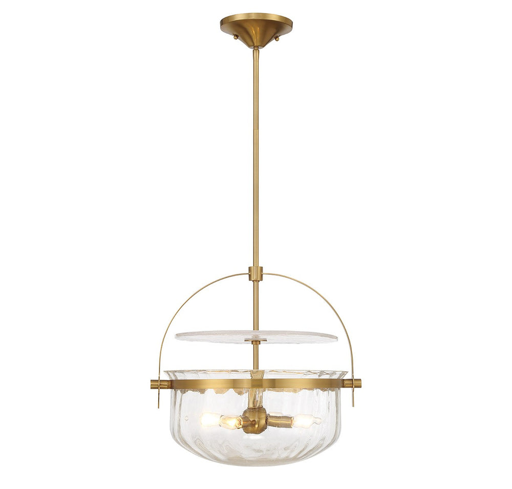 Savoy House - 6-4723-4-322 - Four Light Convertible Semi-Flush/Pendant - Denmar - Warm Brass