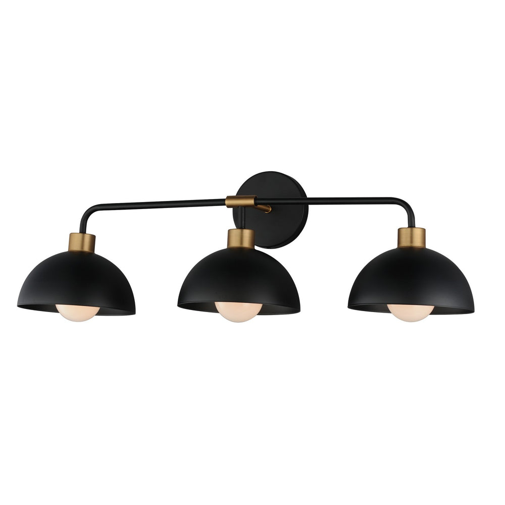 Maxim - 10023BKNAB - Three Light Bath Vanity - Thelonious - Black / Natural Aged Brass