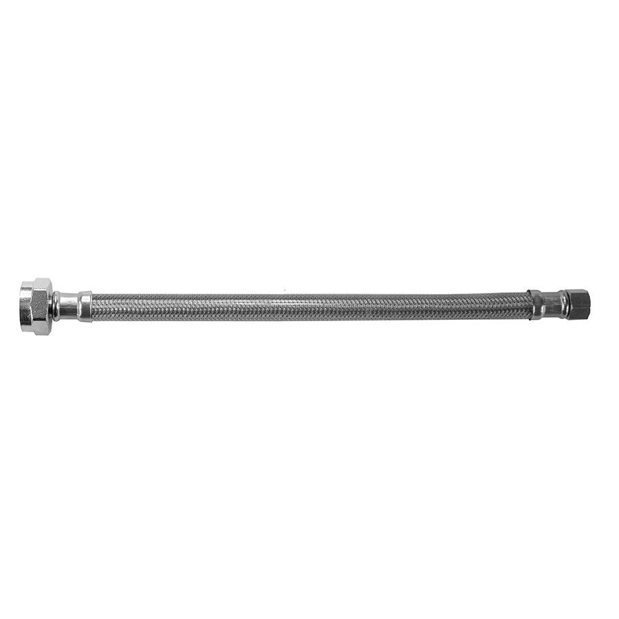 JACLOFLEX™ Clear Stainless Steel Flexible Braided 3/8" O.D. x 7/8" I.D.- 16" Toilet Supply Line with Metal Nut - Maison&Co.