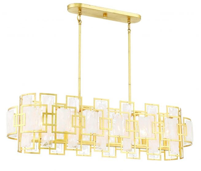 Savoy House - 1-2032-6-260 - Six Light Linear Chandelier - Portia - True Gold