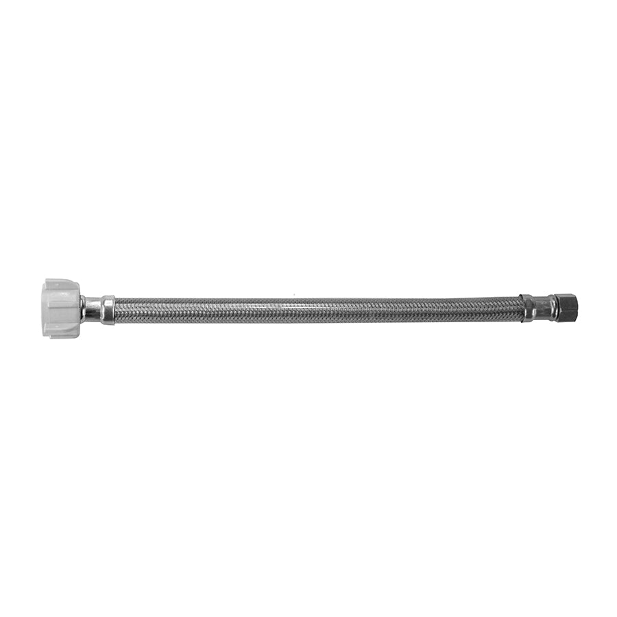 JACLOFLEX™ Clear Stainless Steel Flexible Braided 3/8" O.D. x 7/8" I.D.- 20" Toilet Supply Line Plastic Nut - Maison&Co.