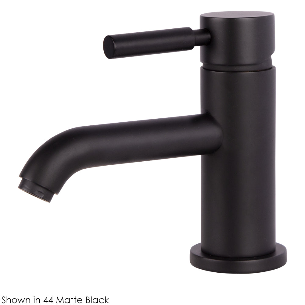 Deck-mount single-hole faucet with a pop-up and lever handle. Water flow rate: 1 gpm pressure compensating aerator,