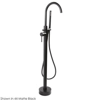 Floor-standing tub filler 37 1/4"H with one lever handle, two-way diverter, and hand-held shower with 59" flexible hose. Water flow rate: 7.2 gpm at 60 psi. - Maison&Co.