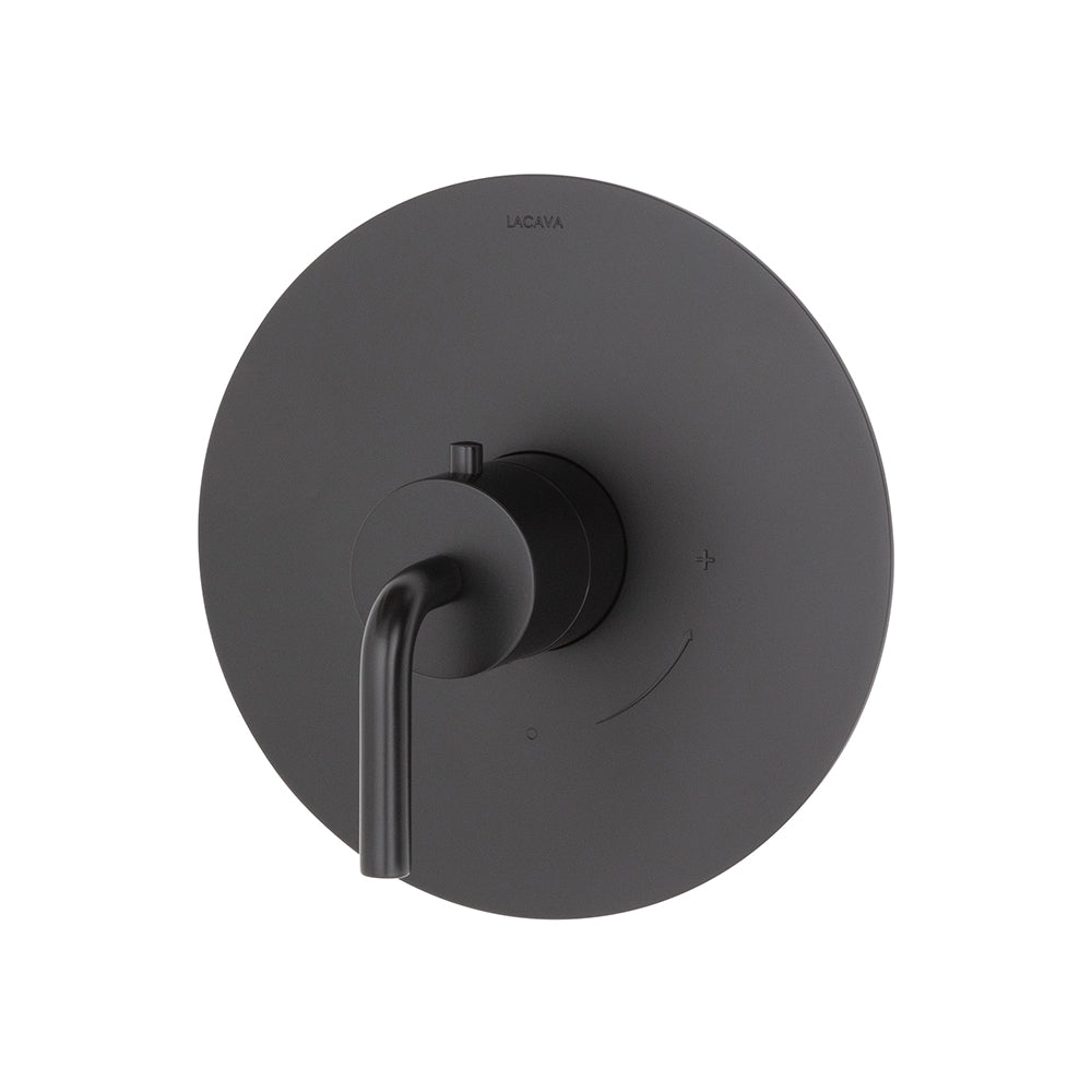 TRIM ONLY - Regular Thermostat, flow rate 10 GPM, curved lever handle on round knob, round backplate - Maison&Co.