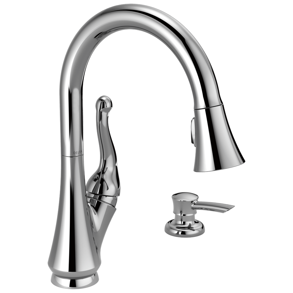 Delta Talbott™: Single Handle Pull-Down Kitchen Faucet with Soap Dispenser - Maison&Co.