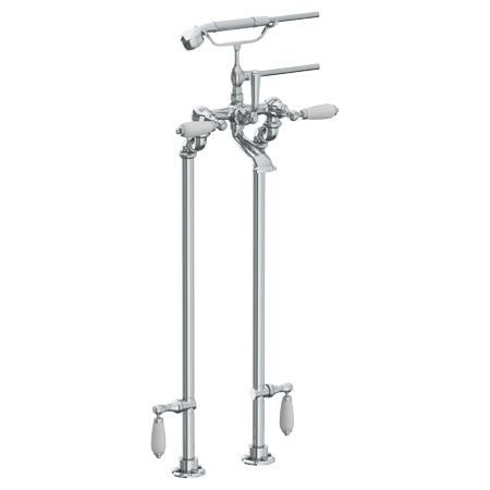 Floor Standing Bath Set With Hand Shower And Shut-Off Valves