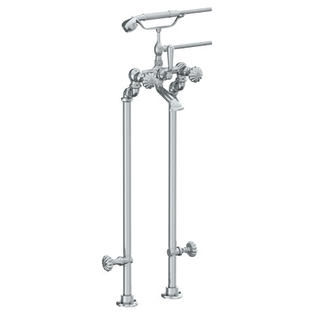 Floor Standing Bath Set With Hand Shower And Shut-Off Valves