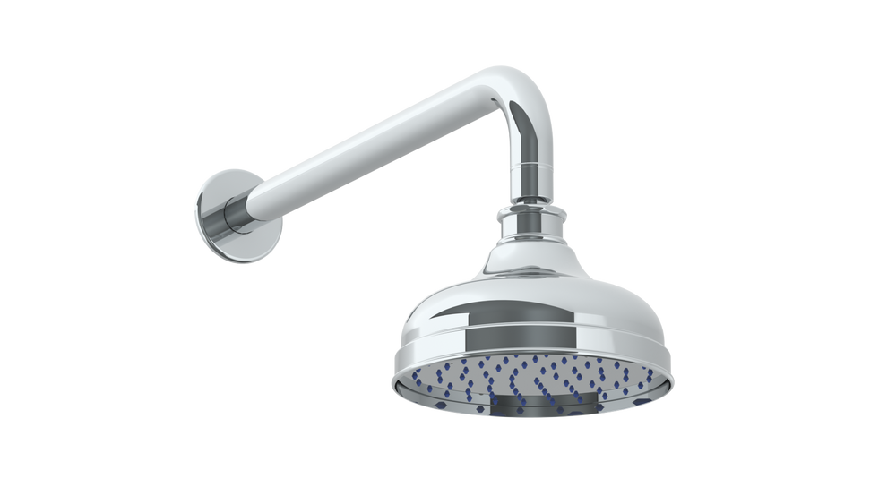 Wall Mounted Showerhead, 6"Dia, With 14" Arm And Flange