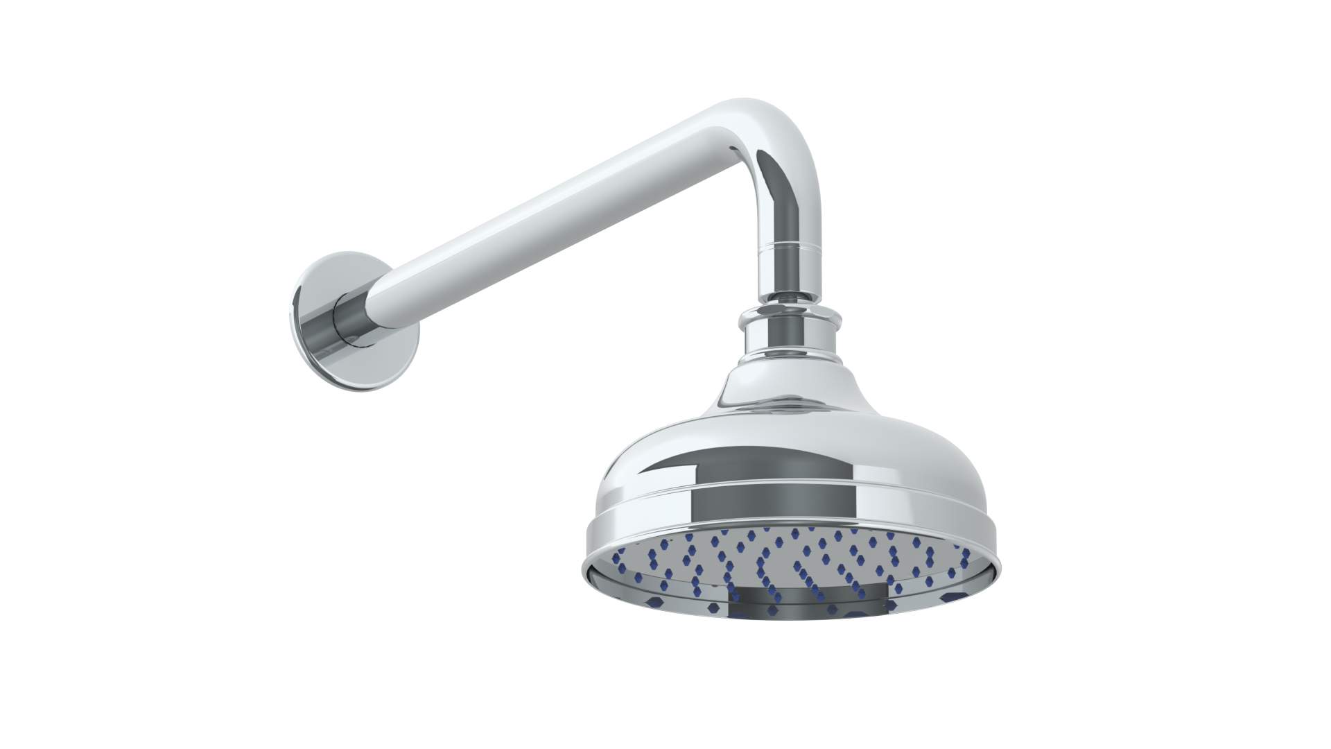 Wall Mounted Showerhead, 6"Dia, With 14" Arm And Flange