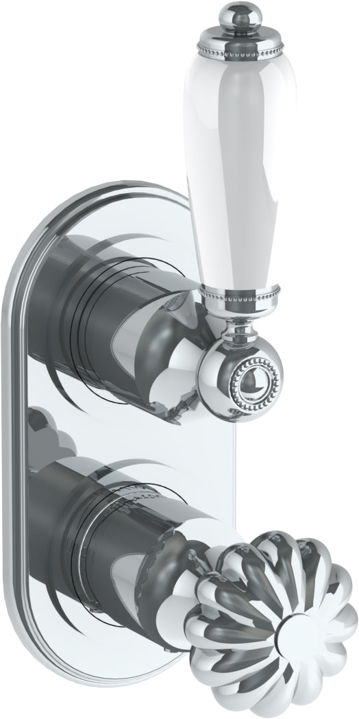 Wall Mounted Mini Thermostatic Shower Trim With Built-In Control, 3 1/2" X 6 1/4".