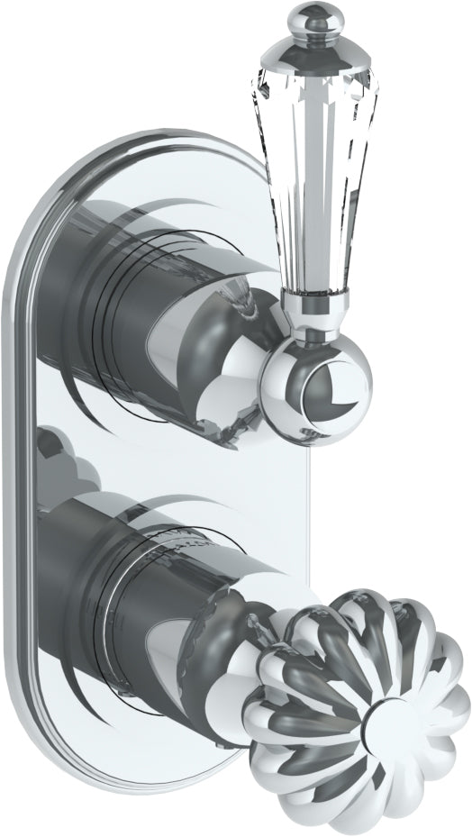 Wall Mounted Mini Thermostatic Shower Trim With Built-In Control, 3 1/2" X 6 1/4".