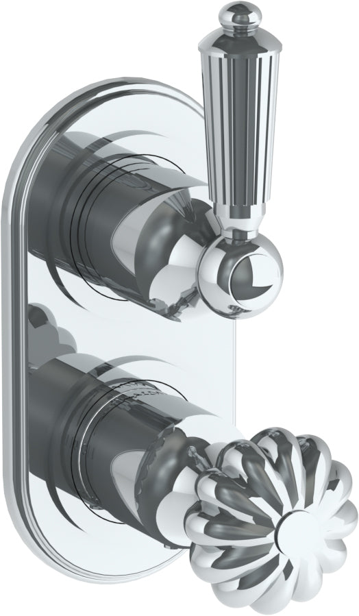 Wall Mounted Mini Thermostatic Shower Trim With Built-In Control, 3 1/2" X 6 1/4".