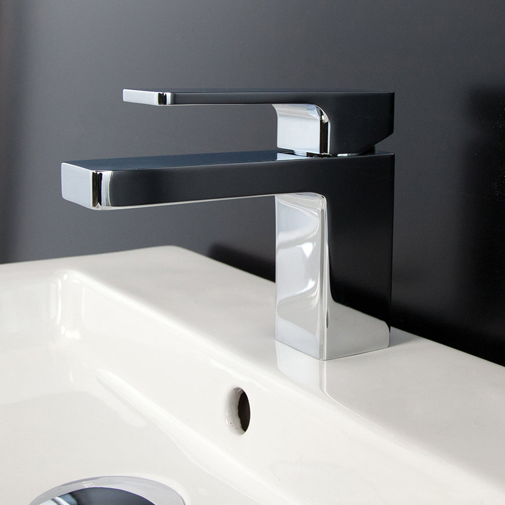 Deck mount single hole faucet with lever handle pop up drain included SPOUT: 4 7/8", H: 5 1/4"
