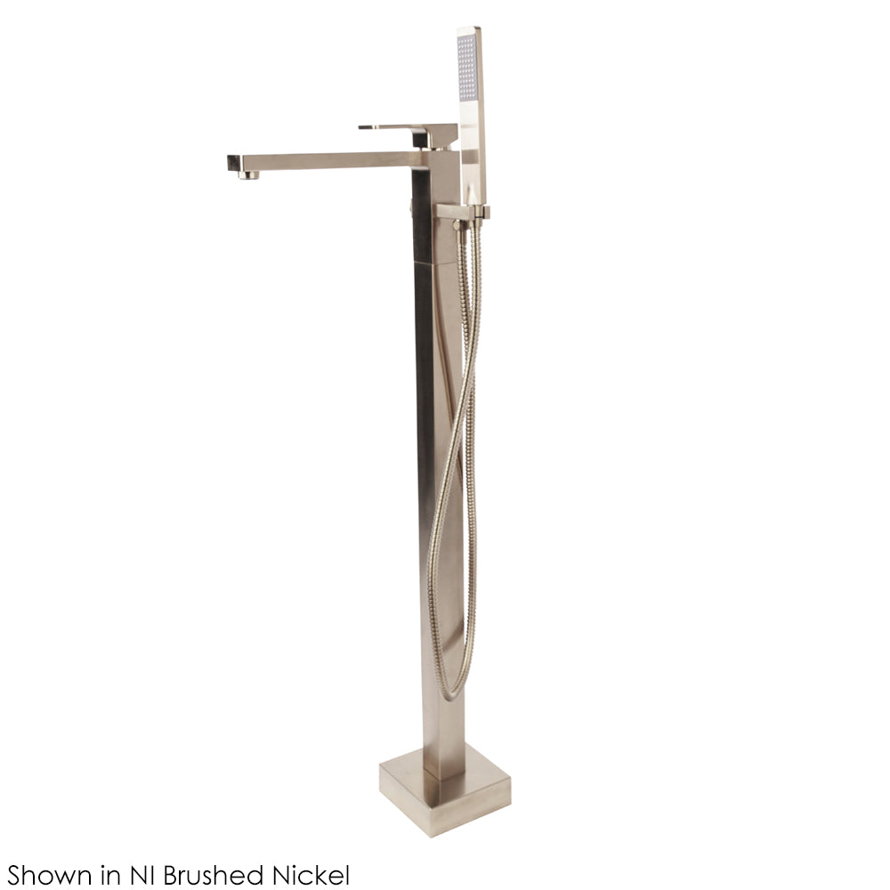 Floor standing single hole tub filler with one lever handle, two way diverter and hand held shower with 59inch flexible hose. SPOUT:10 1/2", H:34 3/8" - Maison&Co.