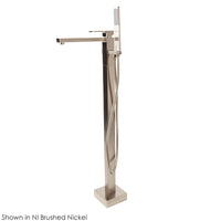 Floor standing single hole tub filler with one lever handle, two way diverter and hand held shower with 59inch flexible hose. SPOUT:10 1/2", H:34 3/8" - Maison&Co.