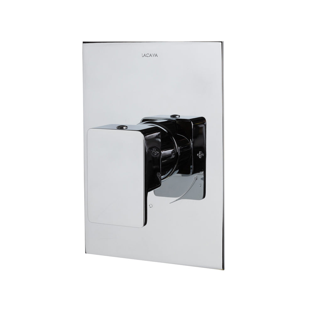 Eleganza trim - Built-in progressive pressure balancing mixer with a lever handle and squared backplate. Water flow rate: 5.6 gpm at 43.5 psi. W: 5", H: 7-1/4" - Rough-in # VPBP sold separately - Maison&Co.