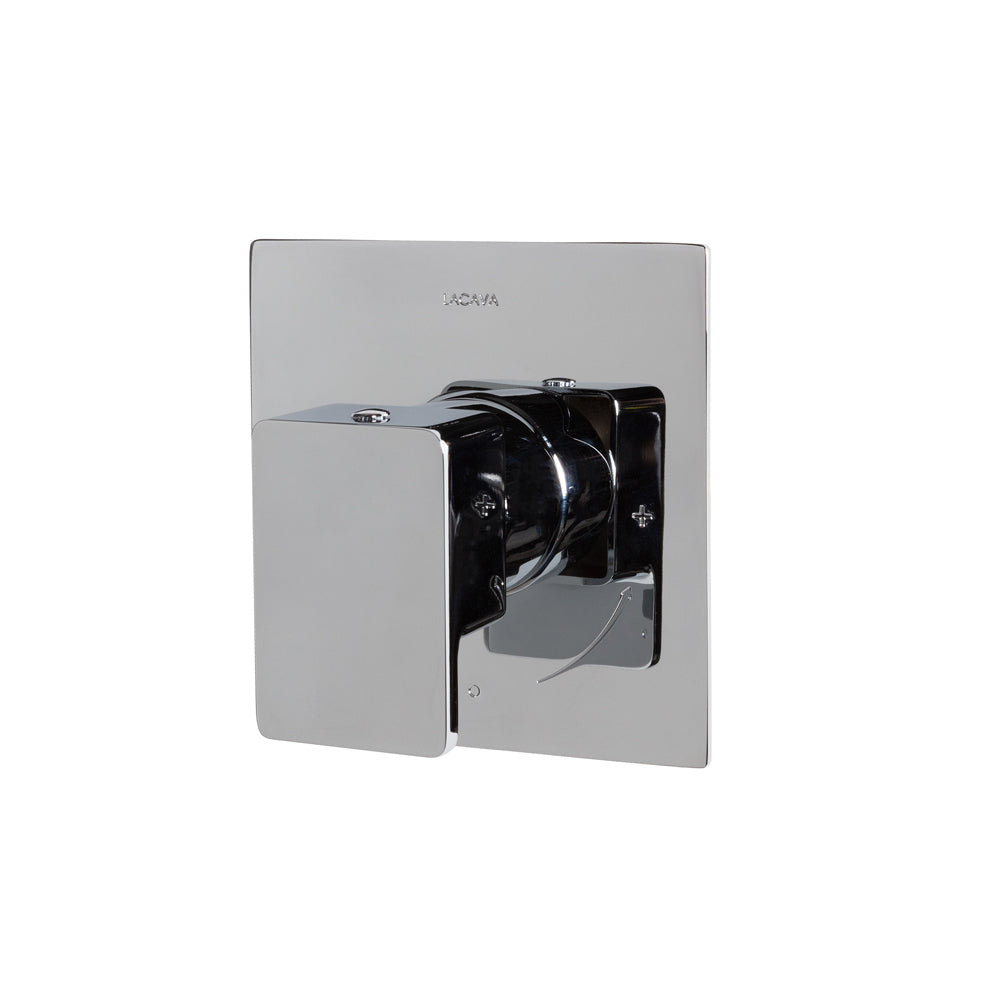 Eleganza trim - Built-in progressive pressure balancing mixer with a lever handle and squared backplate. Water flow rate: 5.6 gpm at 43.5 psi. W: 5", H: 5" - Rough-in # VPBP sold separately - Maison&Co.