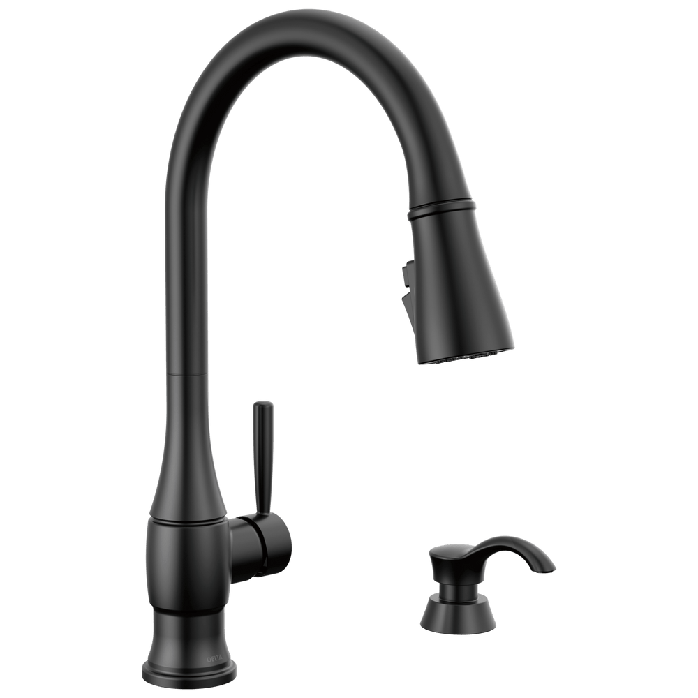 Delta Hazelwood™: Single Handle Pull-Down Kitchen Faucet with Soap Dispenser and ShieldSpray Technology - Maison&Co.