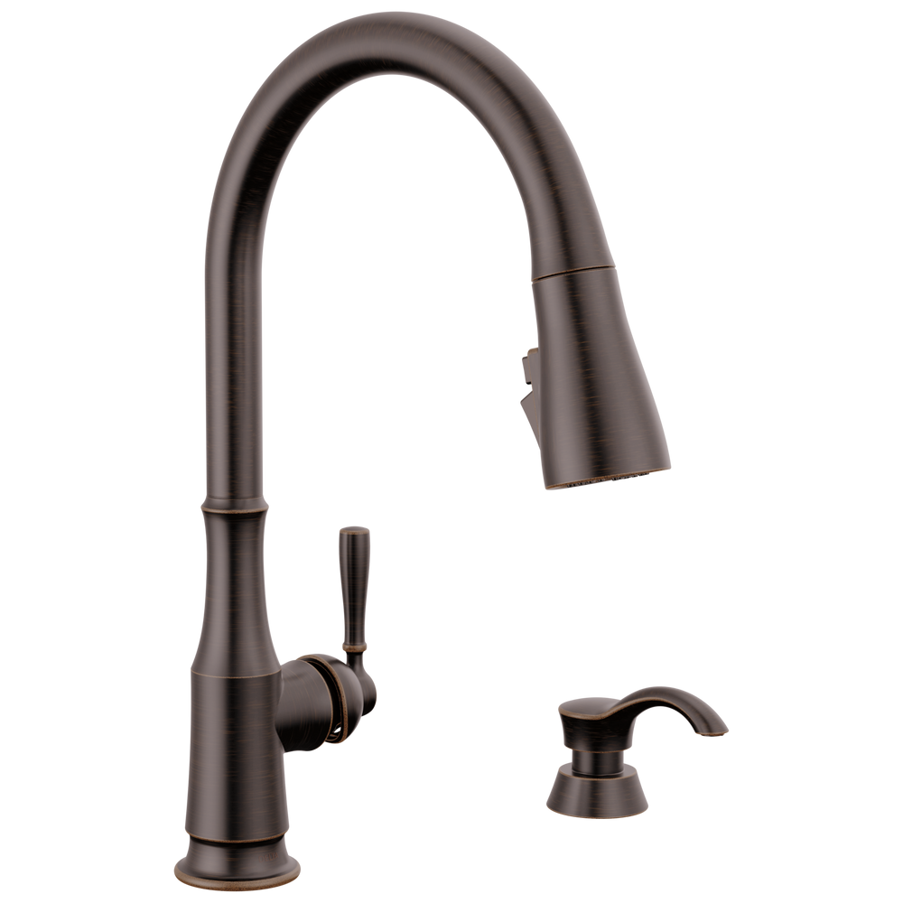 Delta Capertee™: Single Handle Pull-Down Kitchen Faucet with Soap Dispenser and ShieldSpray Technology