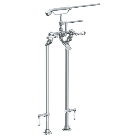 Floor Standing Bath Set With Hand Shower And Shut-Off Valves