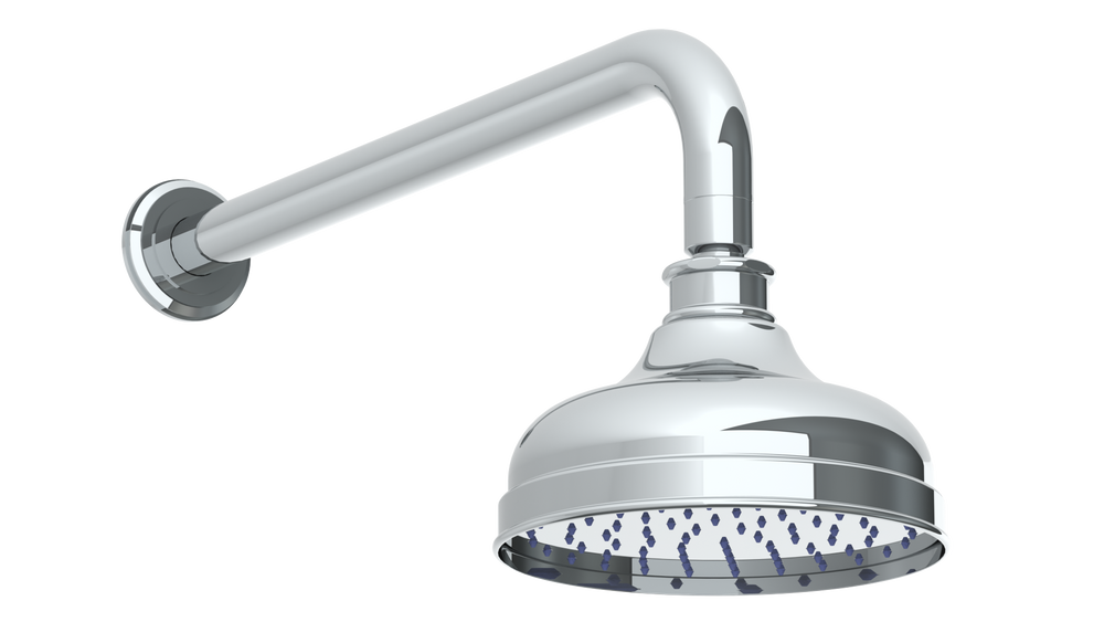 Wall Mounted Showerhead, 6"Dia, With 14" Arm And Flange