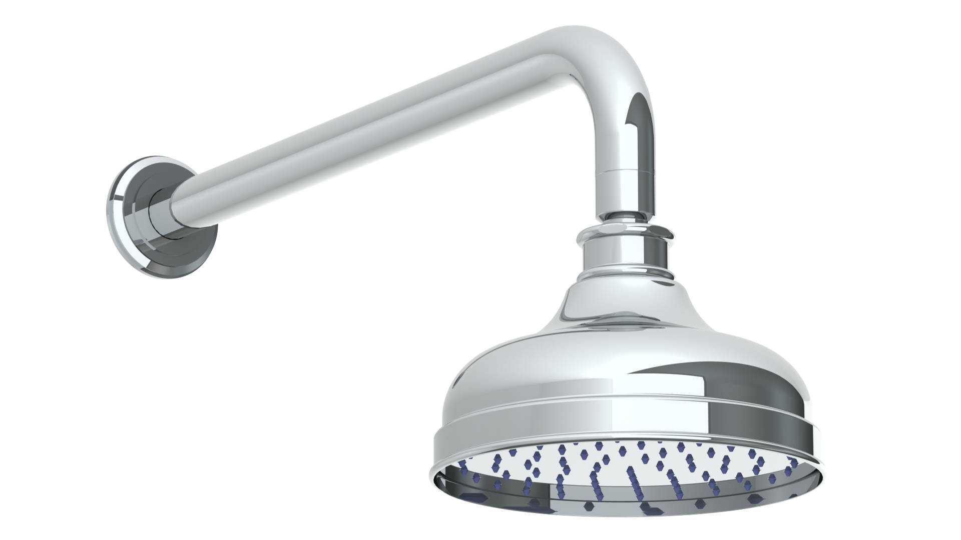 Wall Mounted Showerhead, 6"Dia, With 14" Arm And Flange