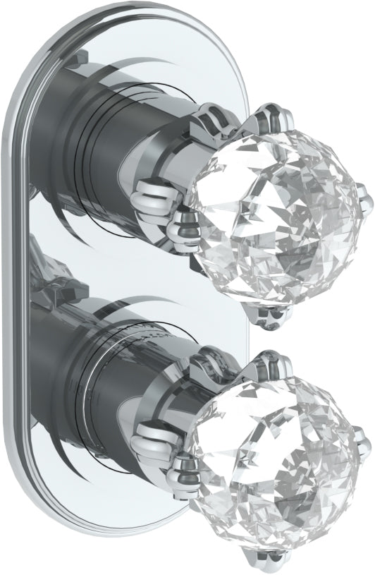 Wall Mounted Mini Thermostatic Shower Trim With Built-In Control, 3 1/2" X 6 1/4".