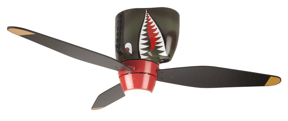 Craftmade - WB348TS3 - WarPlanes 48"Ceiling Fan in WarPlanes Tiger Shark w/Warbird Black-Orange Blades Finish - WarPlanes