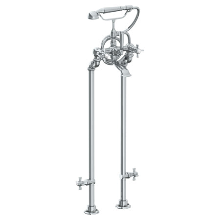 Floor Standing Bath Set With Hand Shower And Shut-Off Valves