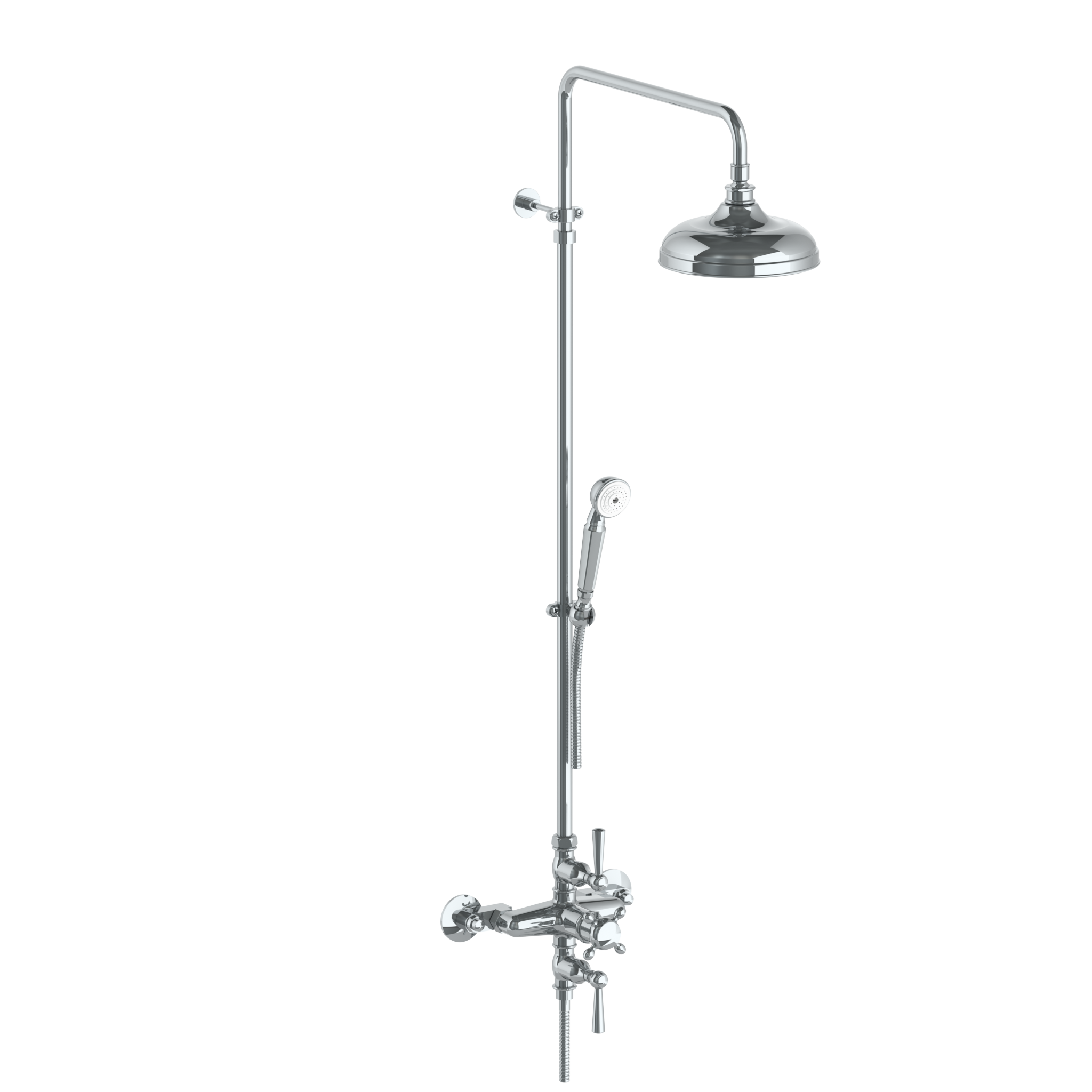 Wall Mounted Exposed Thermostatic Shower With Hand Shower Set