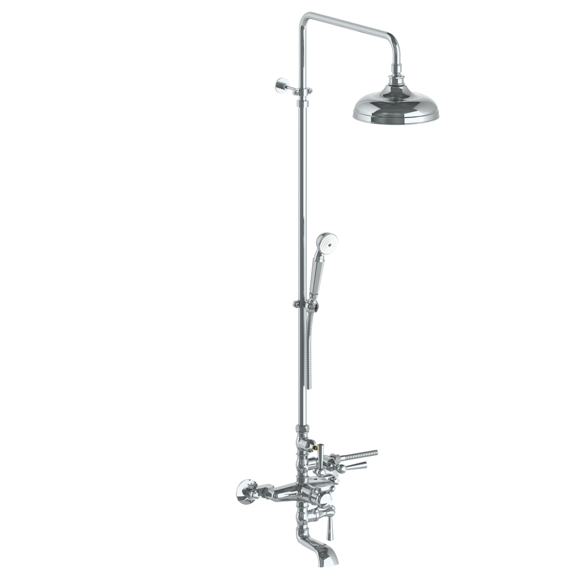 Wall Mounted Exposed Thermostatic Tub/ Shower With Hand Shower Set