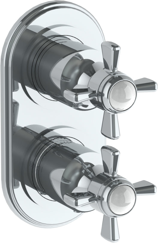 Wall Mounted Mini Thermostatic Shower Trim With Built-In Control, 3 1/2" X 6 1/4".