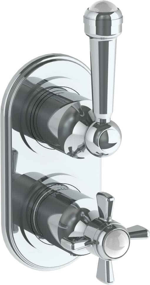 Wall Mounted Mini Thermostatic Shower Trim With Built-In Control, 3 1/2" X 6 1/4".