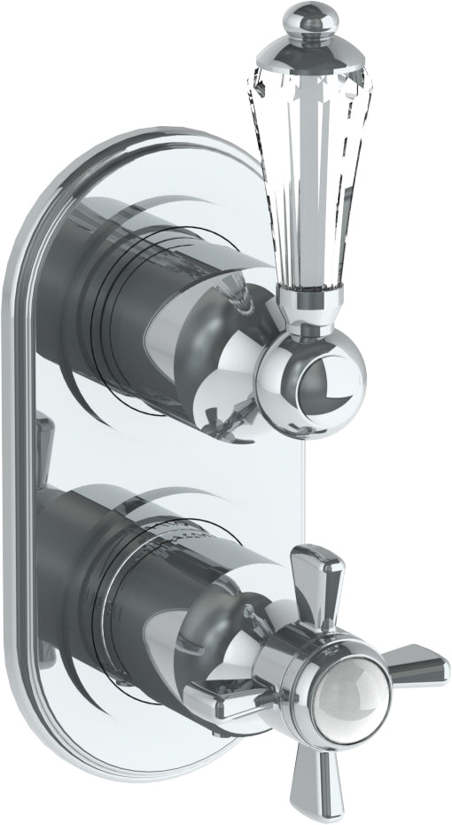 Wall Mounted Mini Thermostatic Shower Trim With Built-In Control, 3 1/2" X 6 1/4".