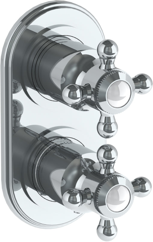 Wall Mounted Mini Thermostatic Shower Trim With Built-In Control, 3 1/2" X 6 1/4".