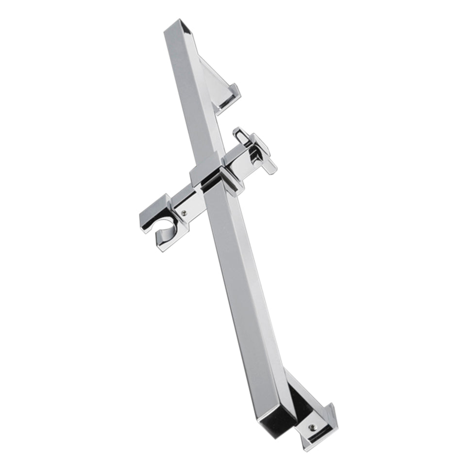 Wall-mount square rail with hook for hand-held shower head. - Maison&Co.