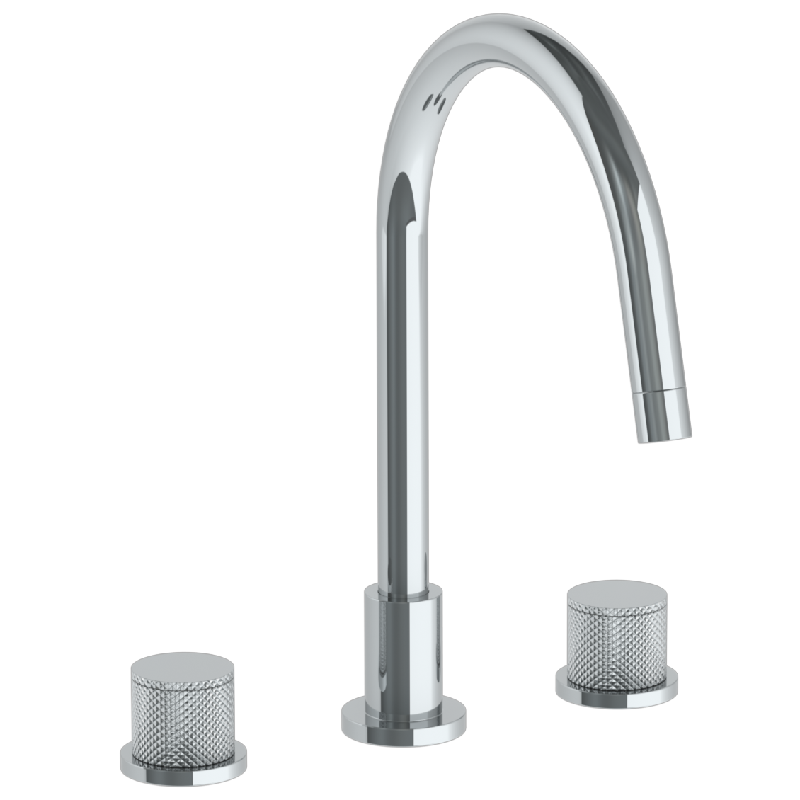 Deck Mounted 3 Hole Gooseneck Kitchen Faucet