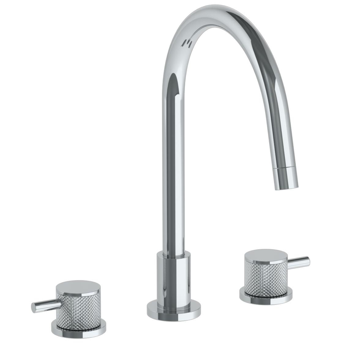 Deck Mounted 3 Hole Gooseneck Kitchen Faucet